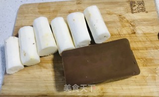 淮山鸭血蒸￼肉末的做法步骤：2