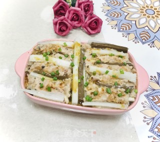 淮山鸭血蒸￼肉末的做法步骤：8