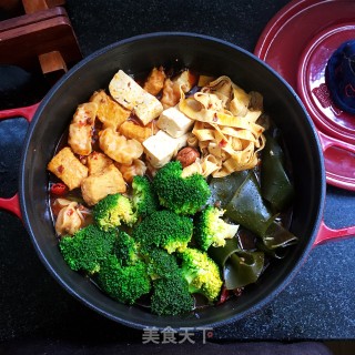 豆皮海带结麻辣锅的做法步骤：16
