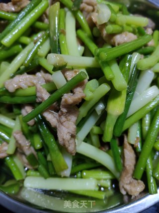蒜苔肉丝的做法步骤：4