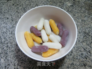 三色芝士年糕鸡蛋羹的做法步骤：2