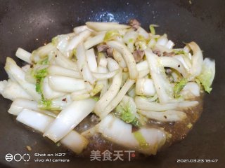 肉片炒白菜的做法步骤：4