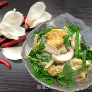 韭菜鸡蛋炒口蘑的做法步骤：14