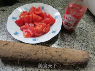 番茄炒山药的做法步骤：1
