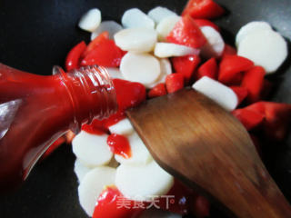番茄炒山药的做法步骤：7
