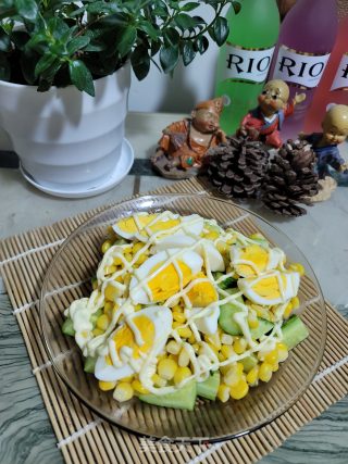 青瓜玉米鸡蛋沙拉的做法步骤：8