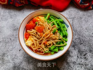 西红柿鸡蛋捞荞麦面的做法步骤：20