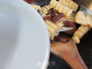 炸蛋烧兰花豆腐干的做法步骤：6