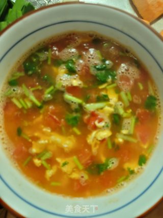 香菜番茄蛋汤的做法步骤：8