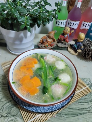 胡萝卜菠菜丸子汤的做法步骤：7