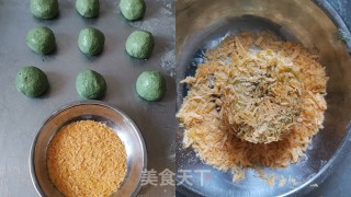 油炸青团（艾草糍粑）的做法步骤：15