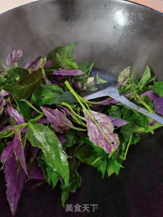 蒜炒紫背菜的做法步骤：4