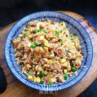 青豆玉米炒饭的做法步骤：10