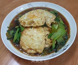 青菜烩荷包蛋的做法步骤：8