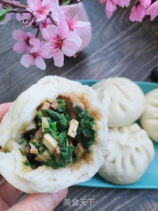韭菜香干蒸包的做法步骤：16