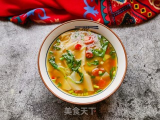 荆芥酸汤面叶的做法步骤：15
