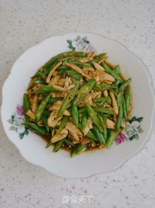 豆角炒鸡丝的做法步骤：7