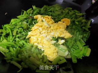 菠菜梗炒鸡蛋的做法步骤：6