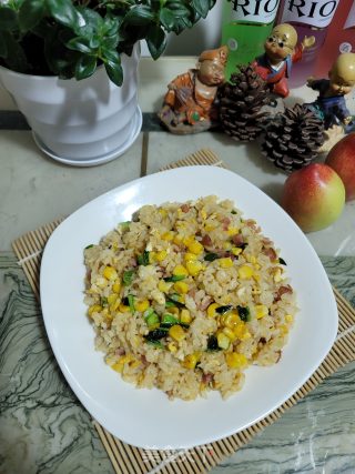 香肠玉米炒饭的做法步骤：10