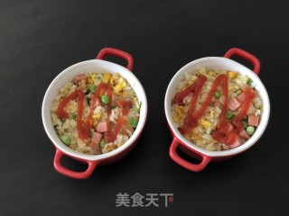 火腿玉米焗饭的做法步骤：6