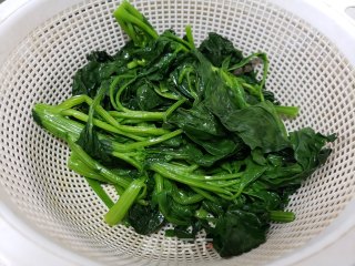 菠菜炒黄豆芽的做法步骤：3