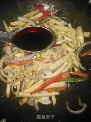 杏鲍菇炒千叶豆腐的做法步骤：8