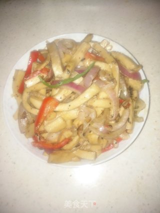 杏鲍菇炒千叶豆腐的做法步骤：11