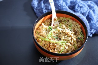 白菜芹菜辣鸡炒饭的做法步骤：6