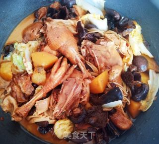红烧鸡肉烩菜的做法步骤：16