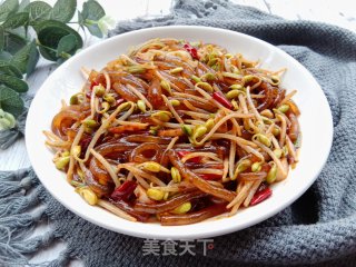 黄豆芽炒红薯粉的做法步骤：9