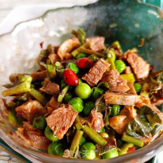 肉丁香椿拌豌豆的做法步骤：15