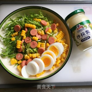 玉米火腿鸡蛋沙拉的做法步骤：7