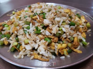 蒜苔鸭蛋炒米的做法步骤：10