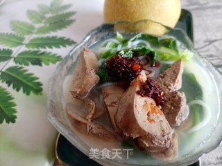 “嗦粉”菠菜鸡肝米粉的做法步骤：16