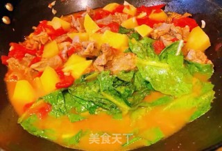 西红柿土豆青菜炖牛肉的做法步骤：11