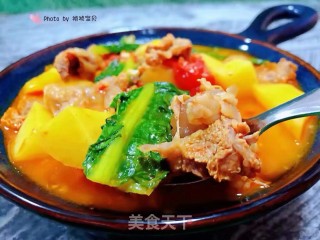 西红柿土豆青菜炖牛肉的做法步骤：15