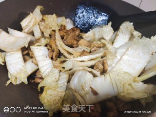 鸡肉烧白菜梗的做法步骤：5