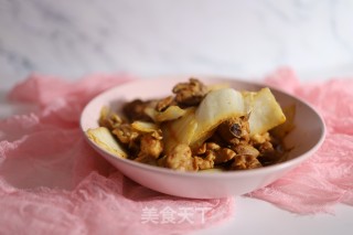 鸡肉烧白菜梗的做法步骤：7