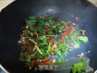 红辣椒香菜炒卤猪皮的做法步骤：9