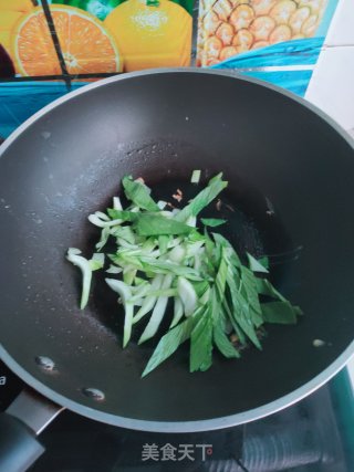 油菜鸡蛋面的做法步骤：7