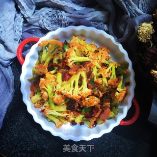腊肉炒菜花的做法步骤：10