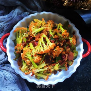 腊肉炒菜花的做法步骤：11