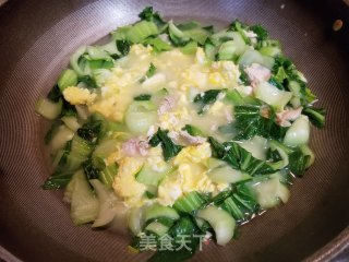 青菜鸡蛋米粉的做法步骤：8