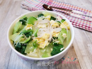 青菜鸡蛋米粉的做法步骤：10