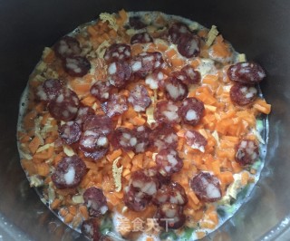 胡萝卜豆角腊肠饭的做法步骤：8