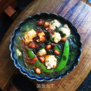 裙带菜虾丸煮粉的做法步骤：9
