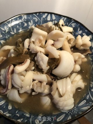雪菜鱿鱼的做法步骤：4