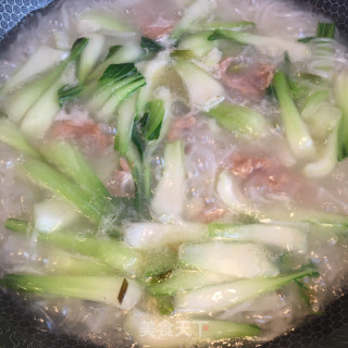 青菜瘦肉汤粉的做法步骤：8