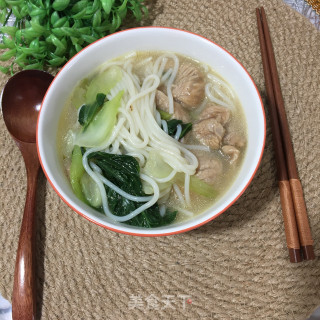 青菜瘦肉汤粉的做法步骤：12