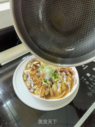 油蛤蒸豆腐的做法步骤：5